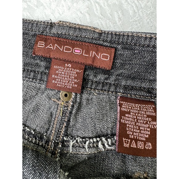 Vintage Y2K Black Denim Fluted Skirt Fringe ShabbyChic Retro StreetStyle Modest - Picture 9 of 10